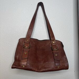 FOSSIL long live Vintage  Leather Satchel Shoulder  Bag with KEY